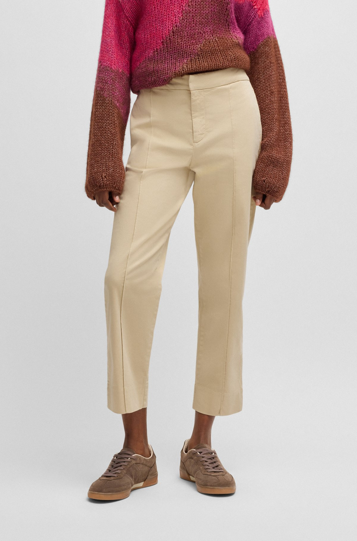 TAPERED-FIT CHINOS IN STRETCH-COTTON SATIN - 2