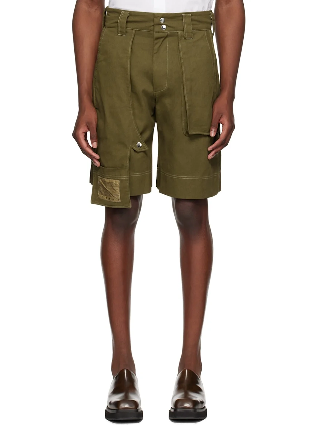 Green 7-Poc Denim Shorts - 1