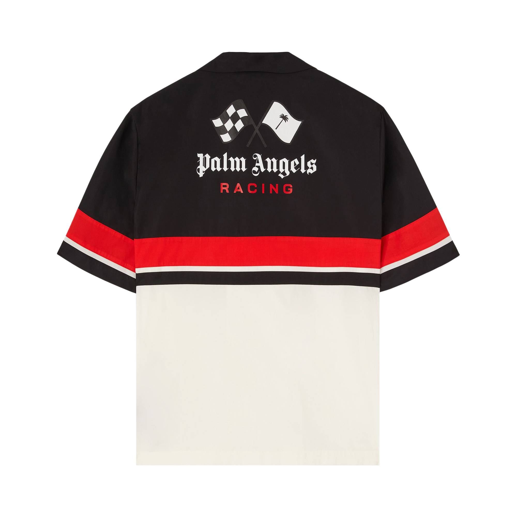 Palm Angels x Haas MoneyGram Racing Bowling Shirt 'Black/White/Red' - 2