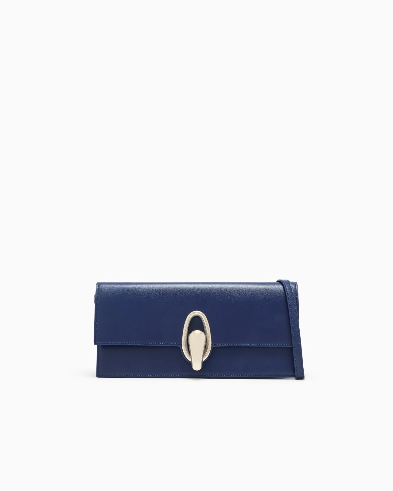 ACCORDION CLUTCH IN POLISHED LEATHER WITH A SHOULDER STRAP - 1
