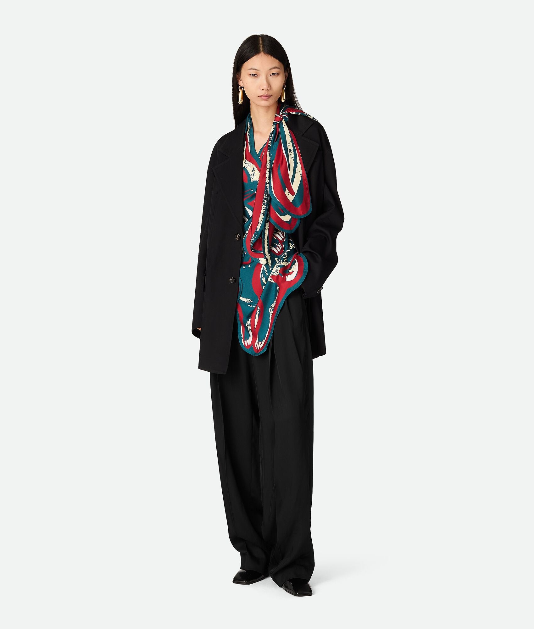 Viscose And Silk Twill Straight Trousers - 4