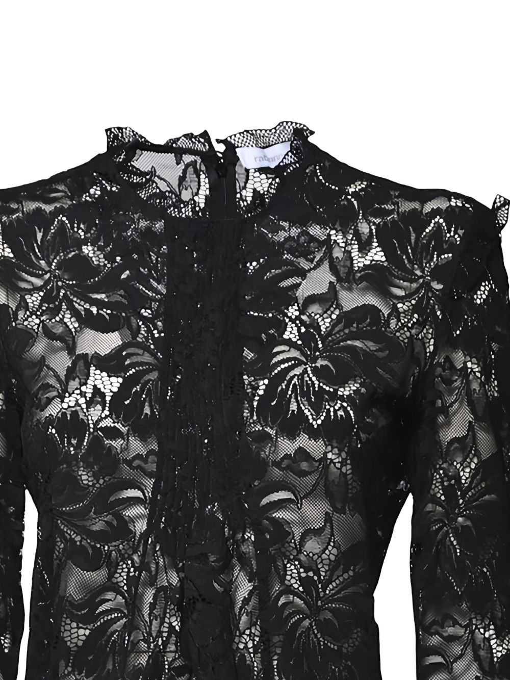 floral lace high-neck top - 3