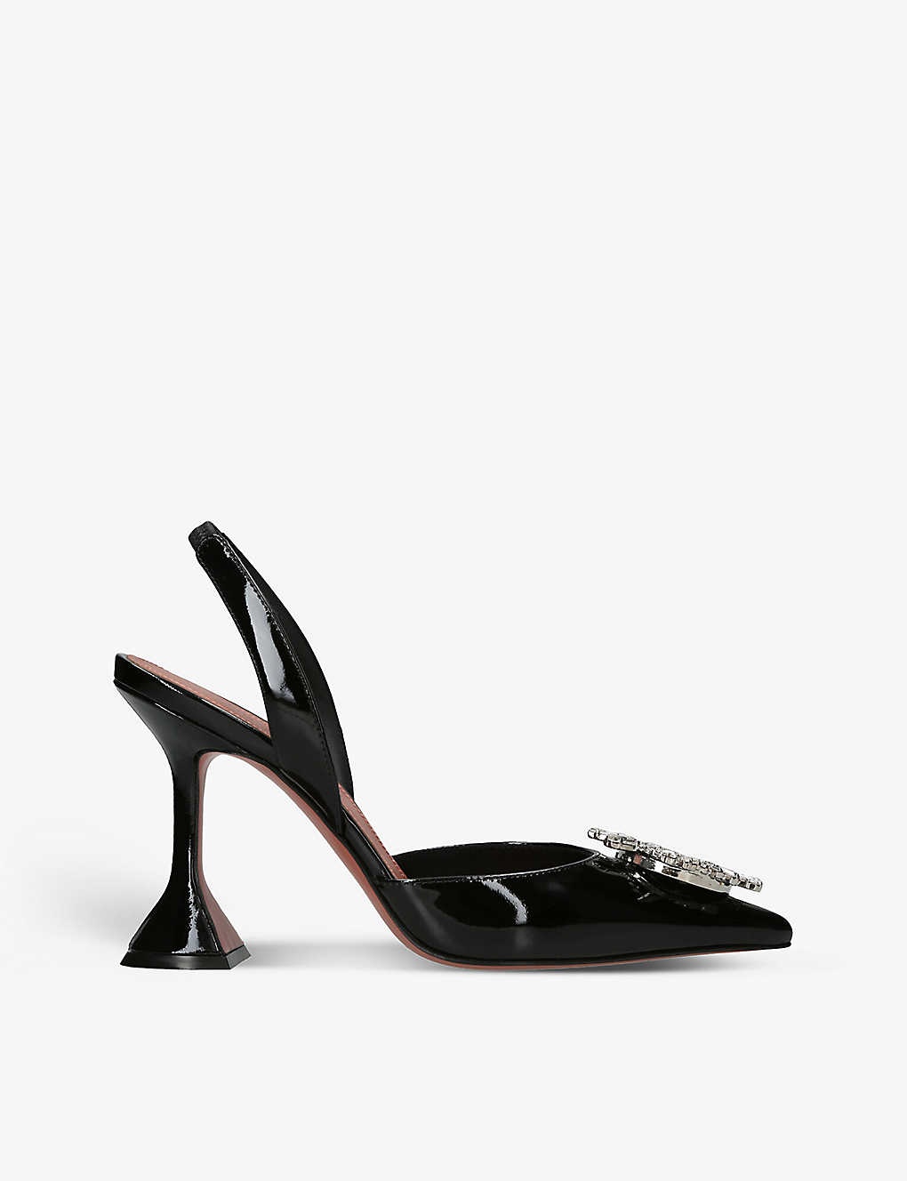 Begum crystal-embellished patent-leather slingback courts - 1