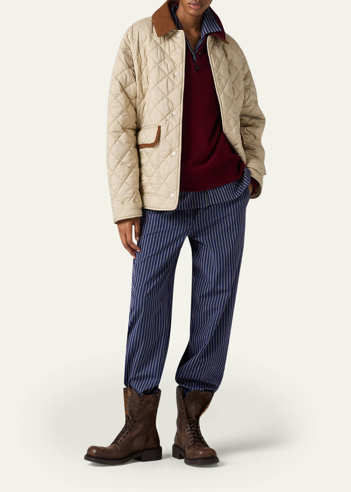 Suede-Trim Barn Jacket - 2