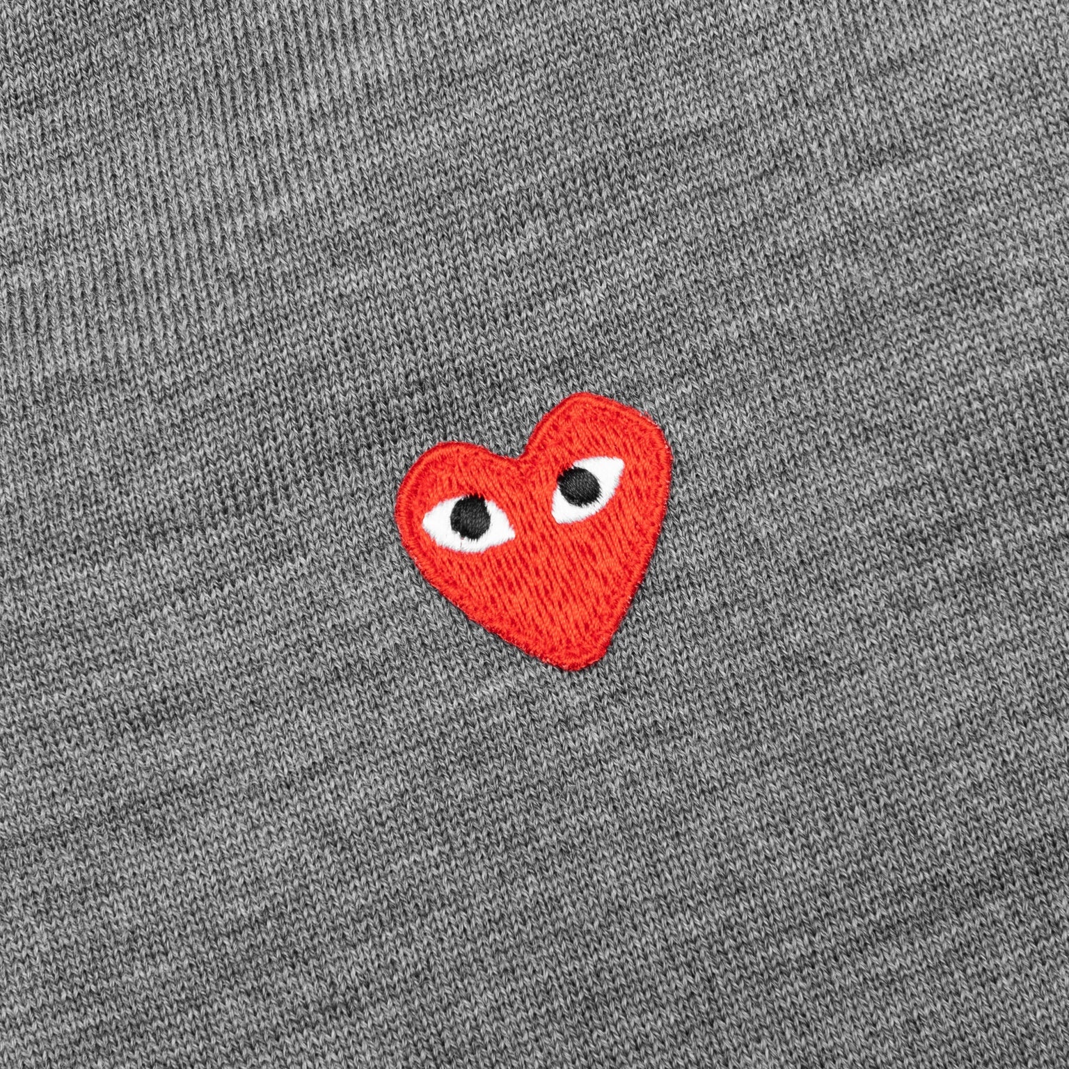 RED EMBLEM S/S V NECK SWEATER - GREY - 3