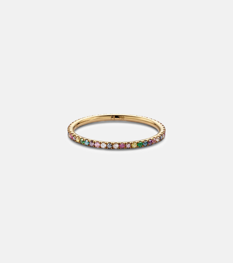 18kt gold ring with gemstones 1