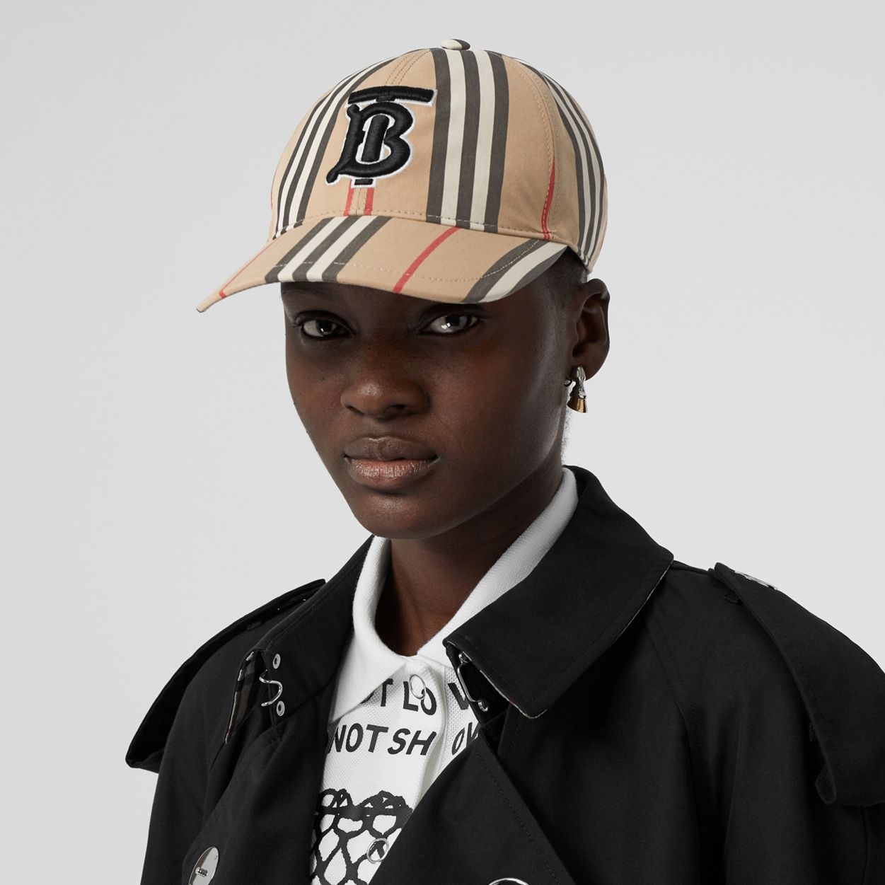 ハット Burberry Monogram Motif Icon Stripe Cotton Baseball Cap BURBERRY Monogram Motif Icon Stripe Cotton Baseball Cap