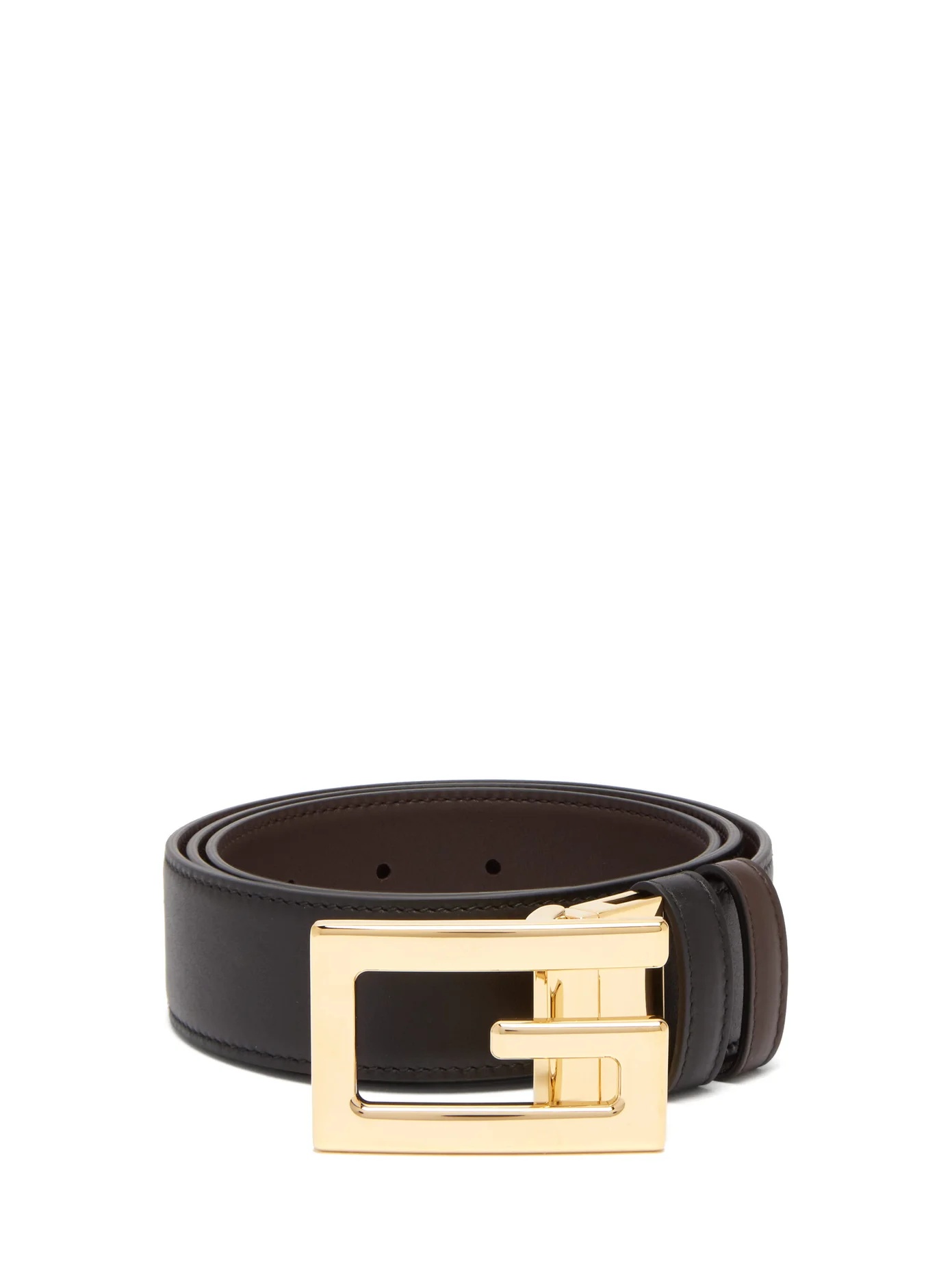 Square G leather belt - 1