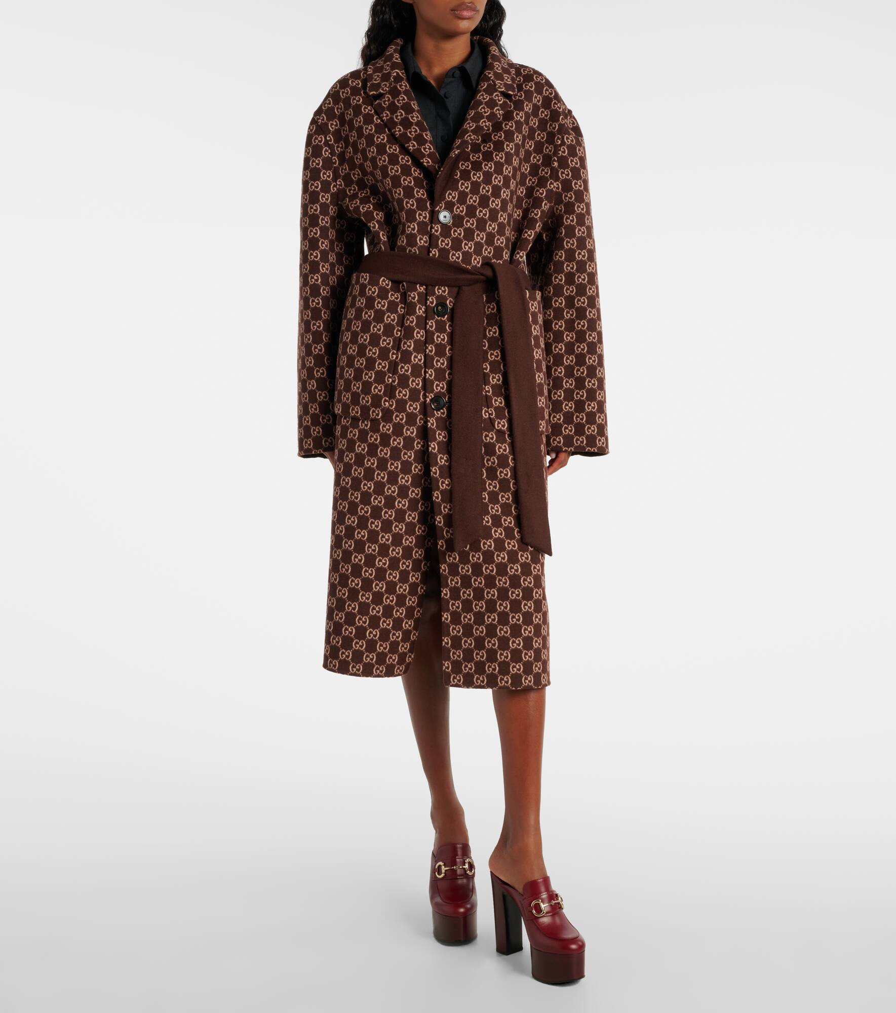 Single-breasted wool coat - 6