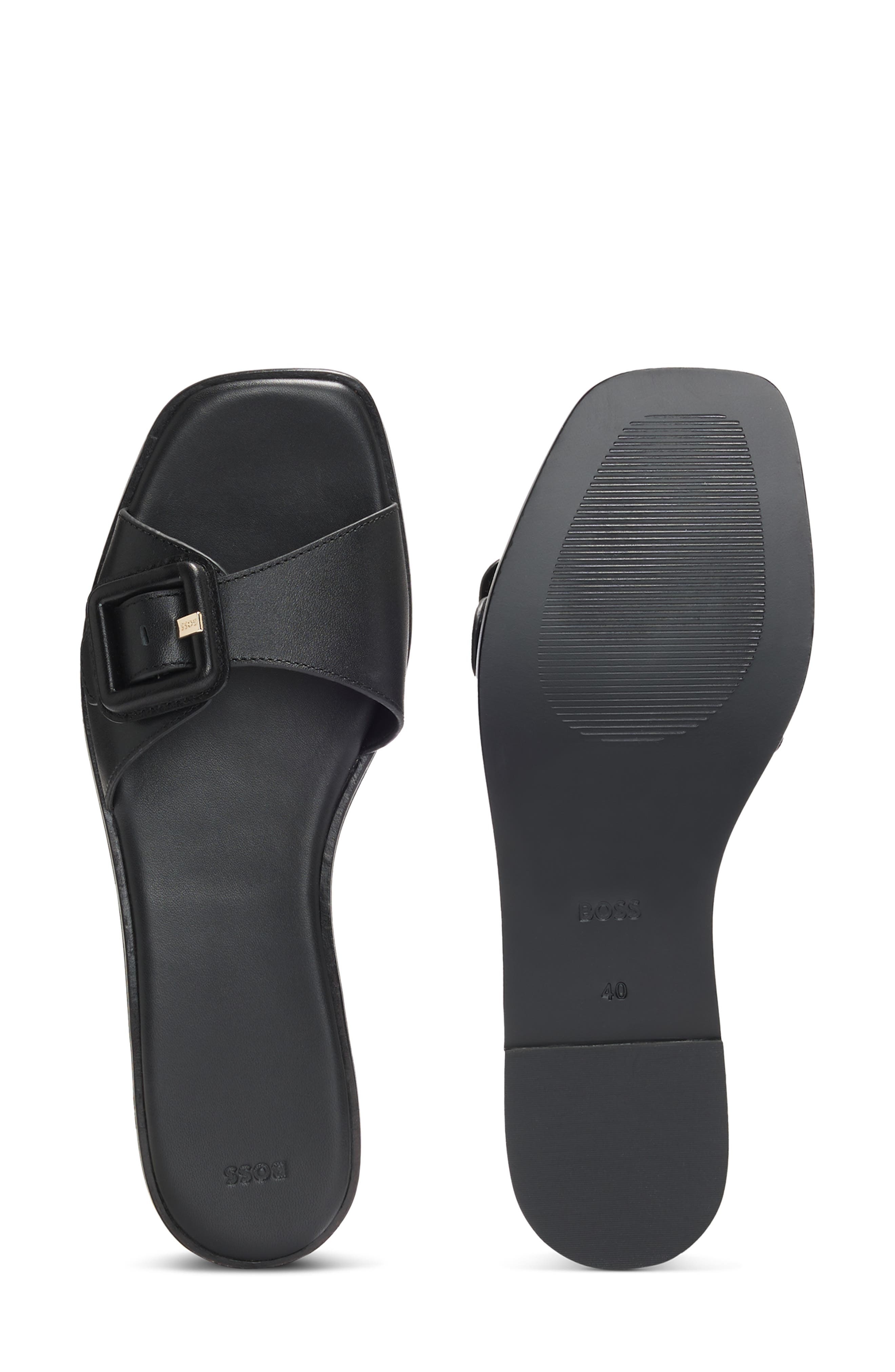 BOSS Charlize Slide Sandal in Black at Nordstrom - 7