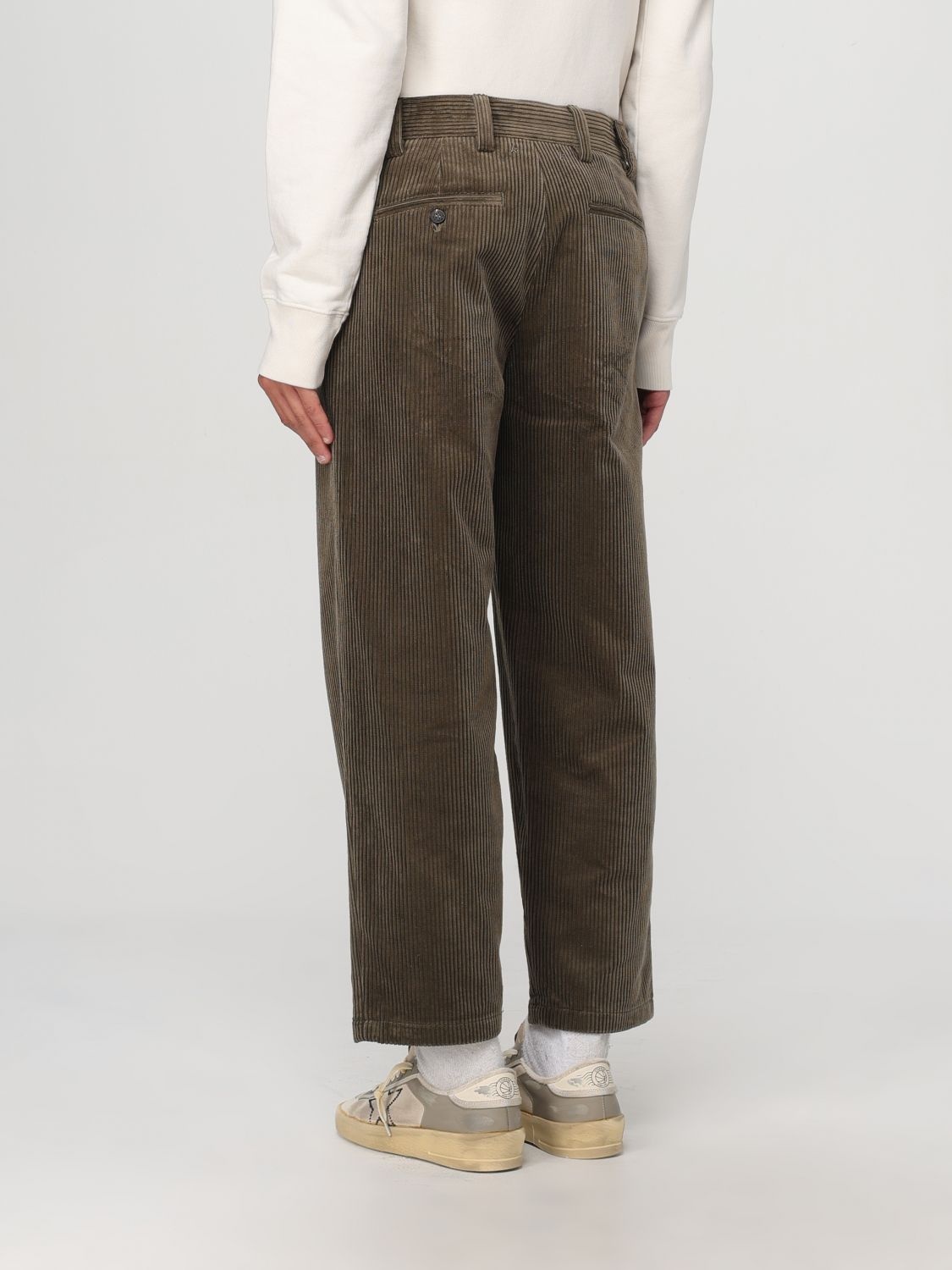 【関税&送料込】Golden Goose Light Brown Pants In Chevron Wo Women's tobacco-colored split leather pants