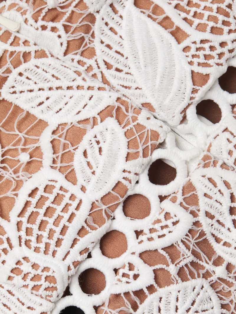 Women's Optics Floral Lace Peplum Dress - Ivory 6