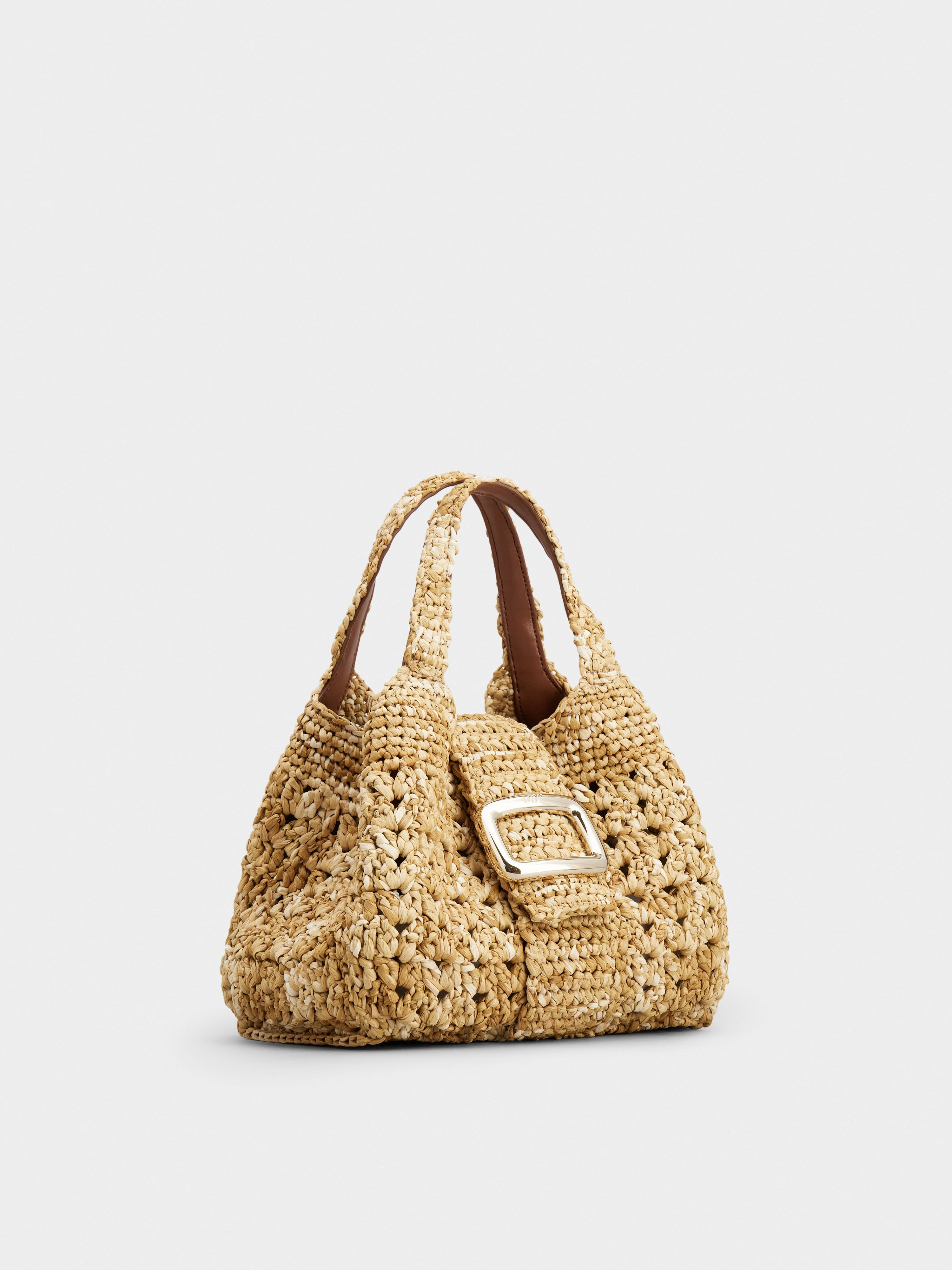 Viv' Choc Mini Shopping Bag in Raffia - 3