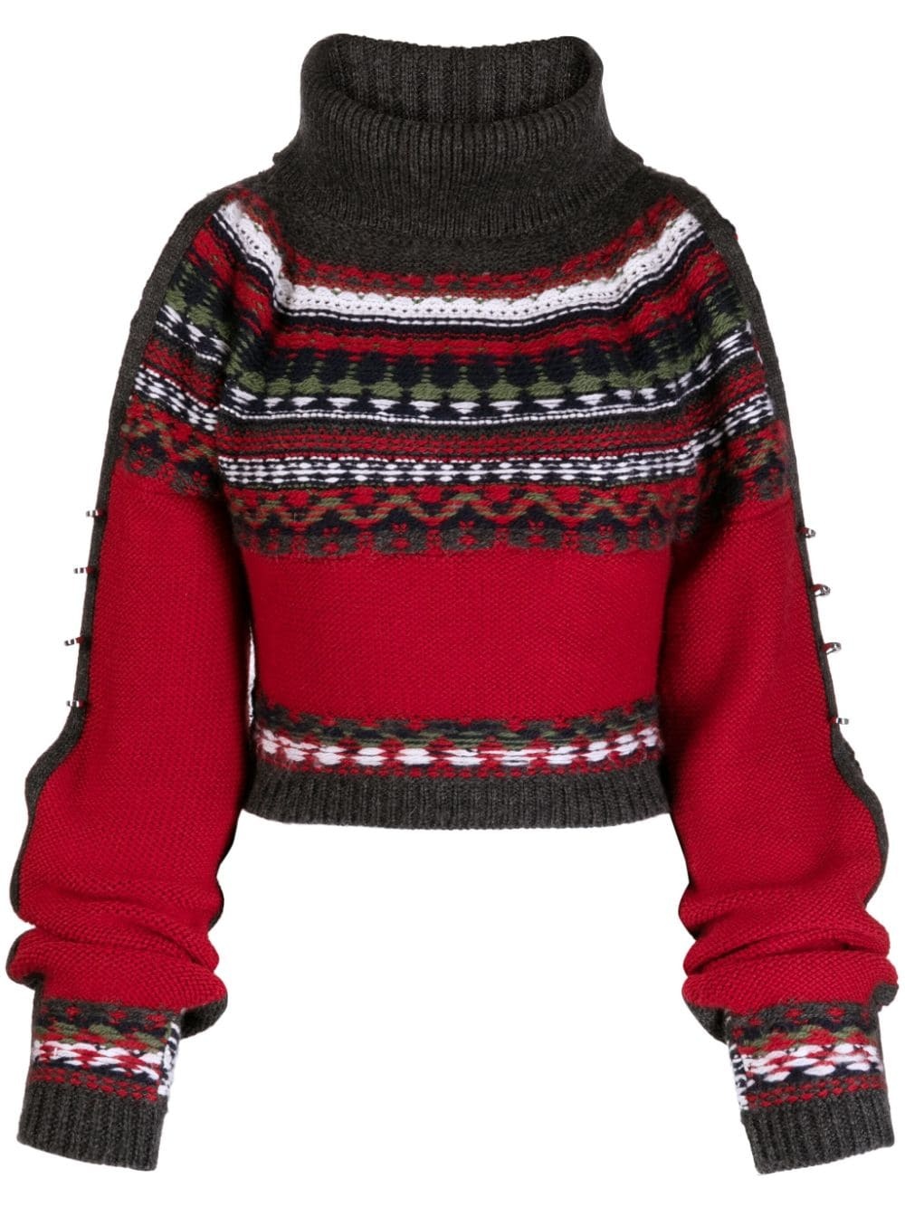 patterned-intarsia knit jumper - 1