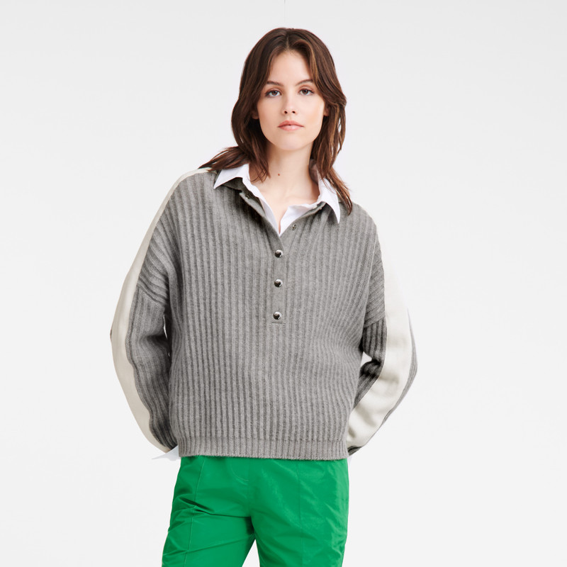 Longchamp Polo collar jumper Grey - Knit outlook