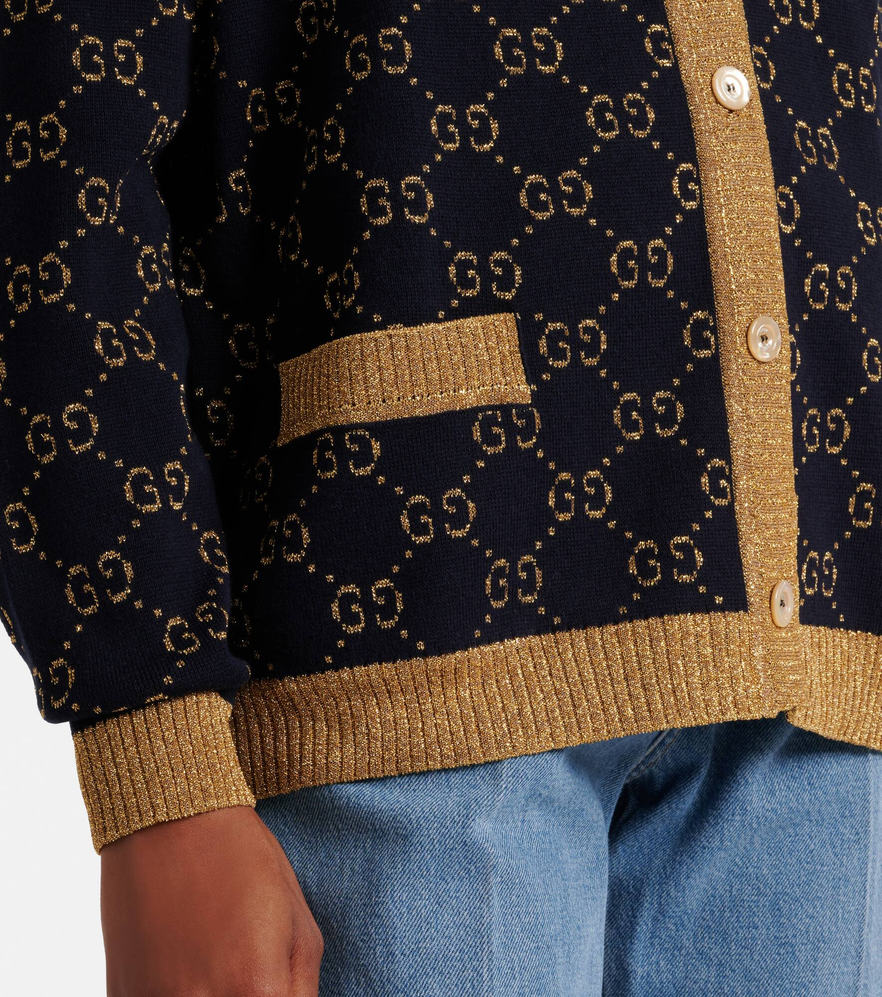 Cotton-blend lamé cardigan - 5