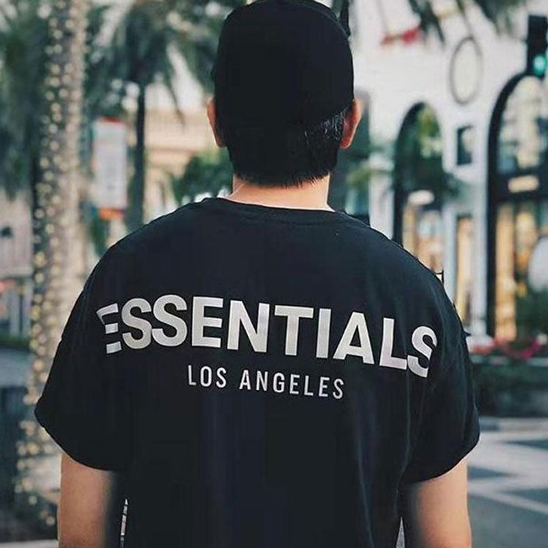 ESSENTIALS Fear of God Essentials LA Tee Black limited Reflective Short Sleeve Unisex FOG-SS20-004 outlook