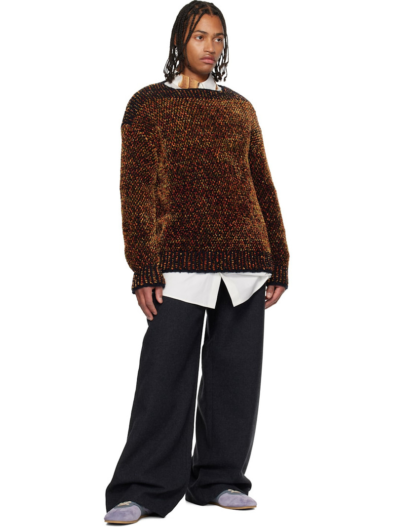 Dries Van Noten Black & Orange Jacquard Sweater outlook
