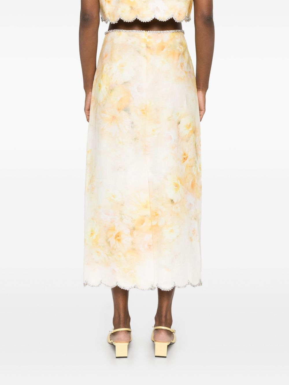 crush scalloped midi skirt - 4