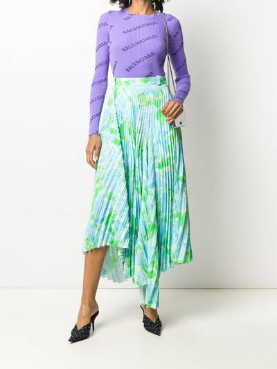 BALENCIAGA Dynasty floral-print pleated skirt outlook