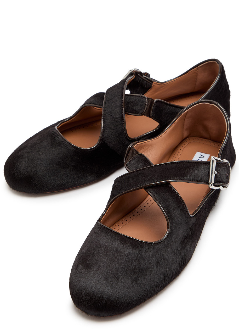 Alaïa Cross-over Calf-hair Ballet Flats - 2