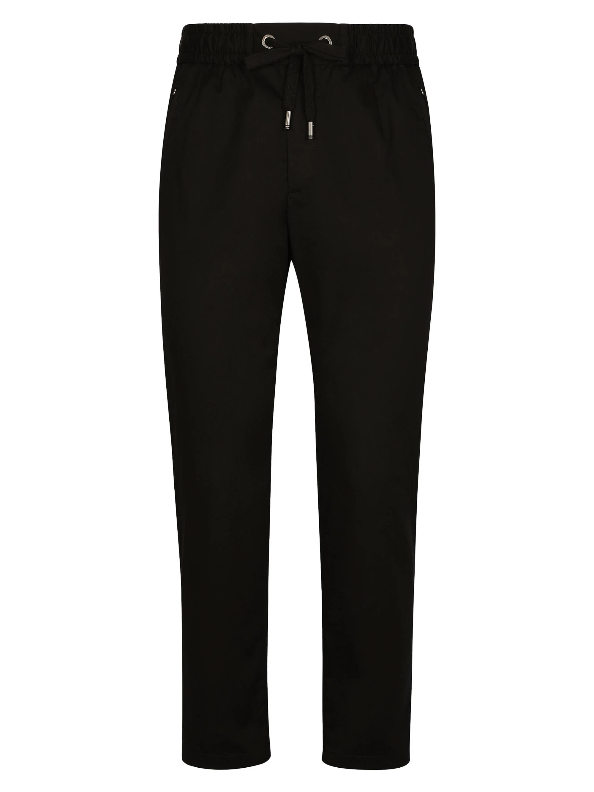 Men's Solid Stretch-Cotton Joggers - Black - 1