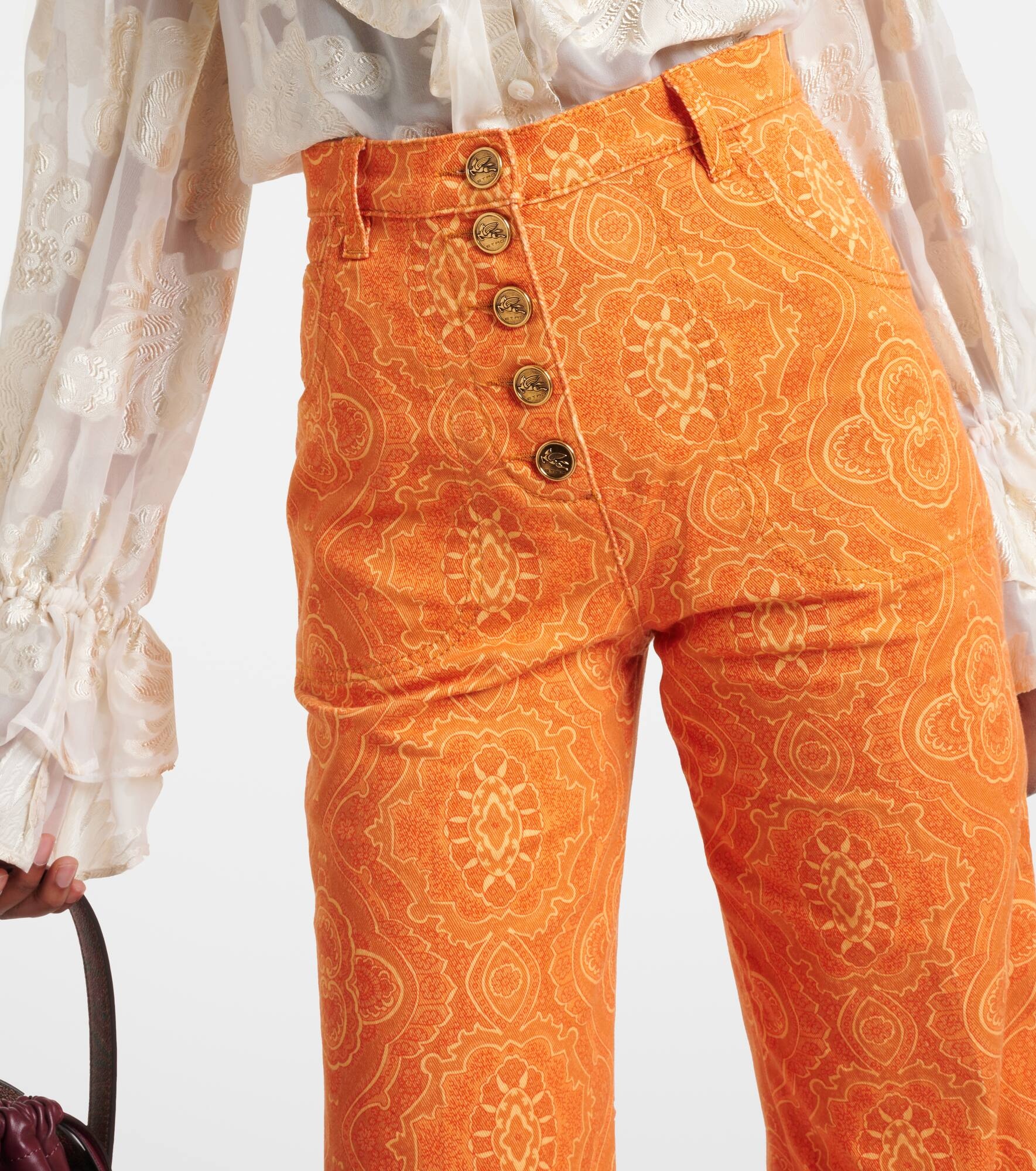 Printed high-rise flared jeans - 4