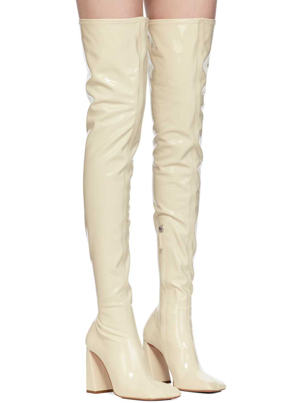 Off-White Marine Stretch Thigh High Boots - 4