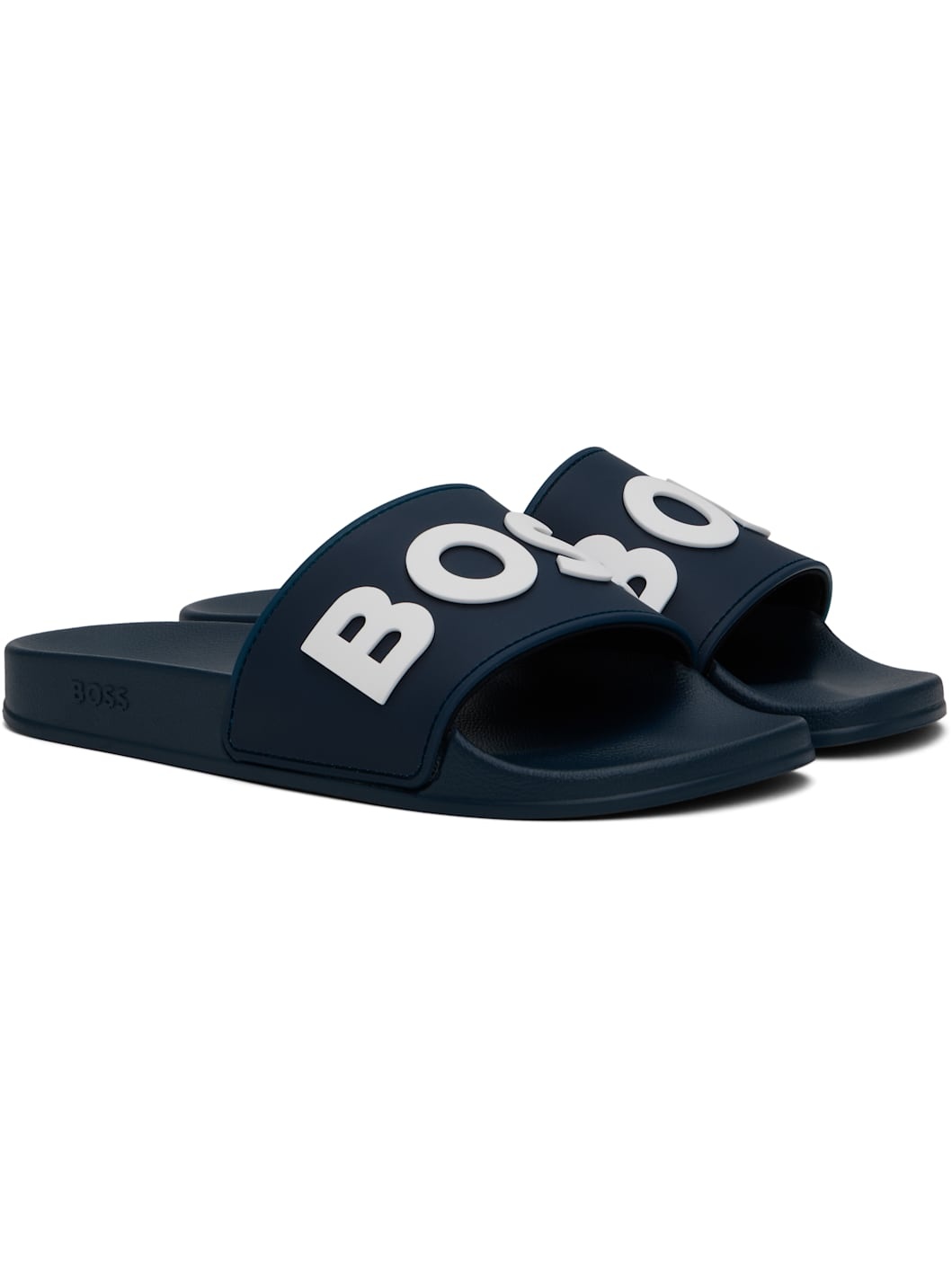 Navy Raised Logo Pool Slides - 4