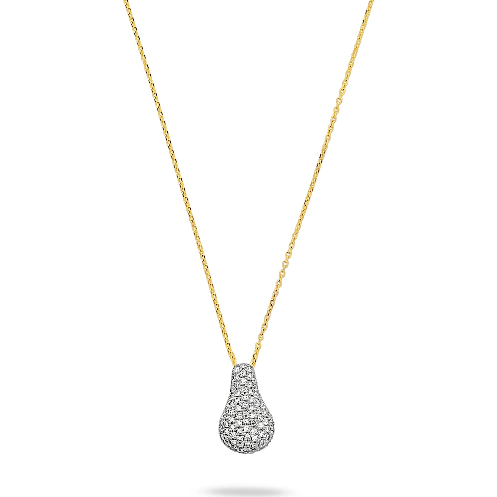 Pave Diamond Droplet Necklace - 1