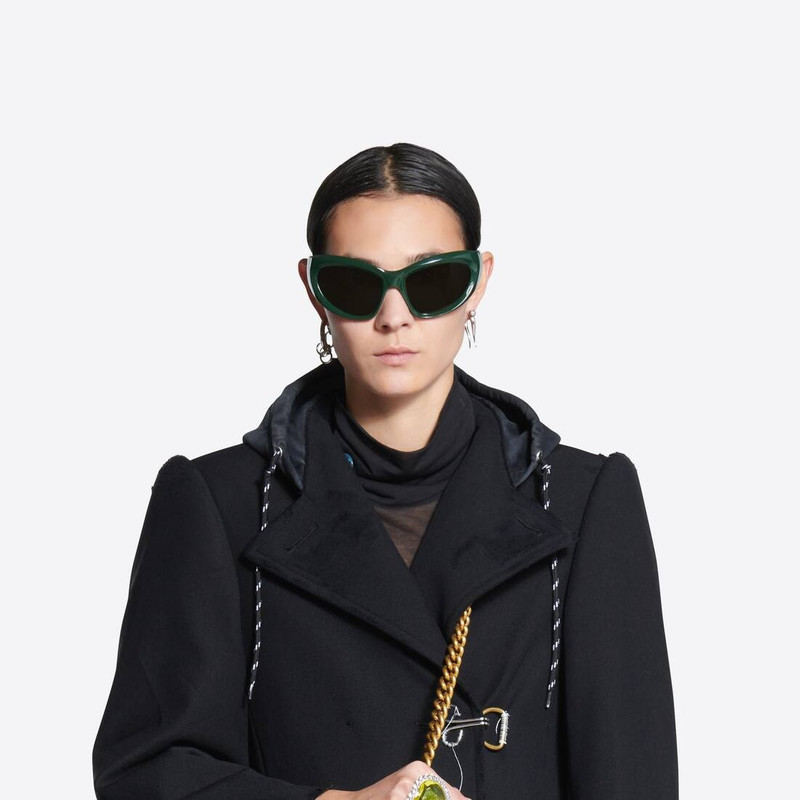 Wrap D-frame Sunglasses in Green 4