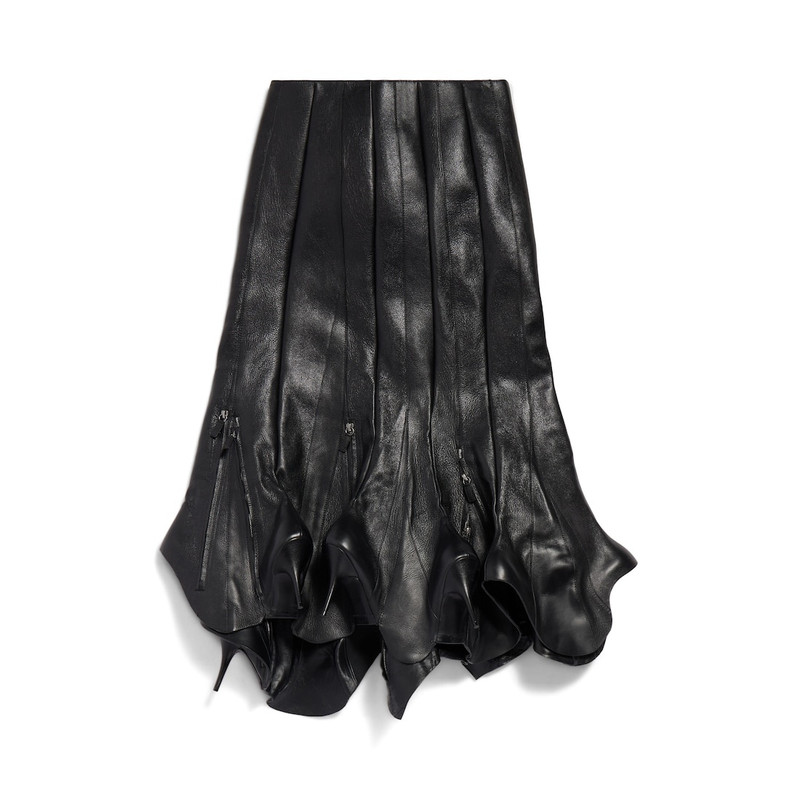 BALENCIAGA Women's Boots Godet Skirt in Black outlook