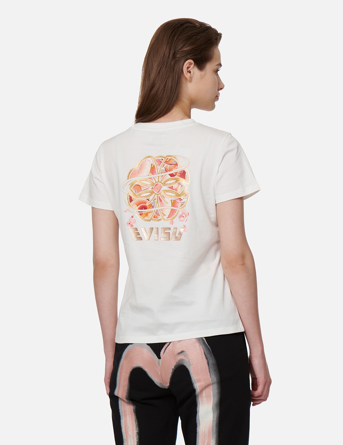 WAVE-PATTERN KAMON PRINT T-SHIRT - 7