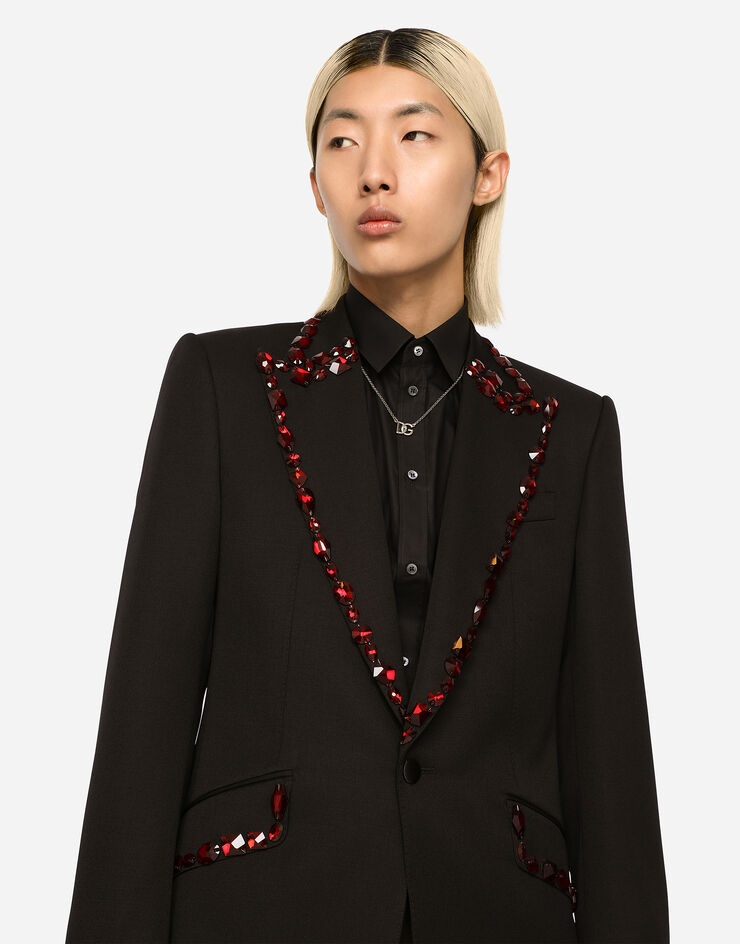 Wool Sicilia-fit suit with rhinestones - 4