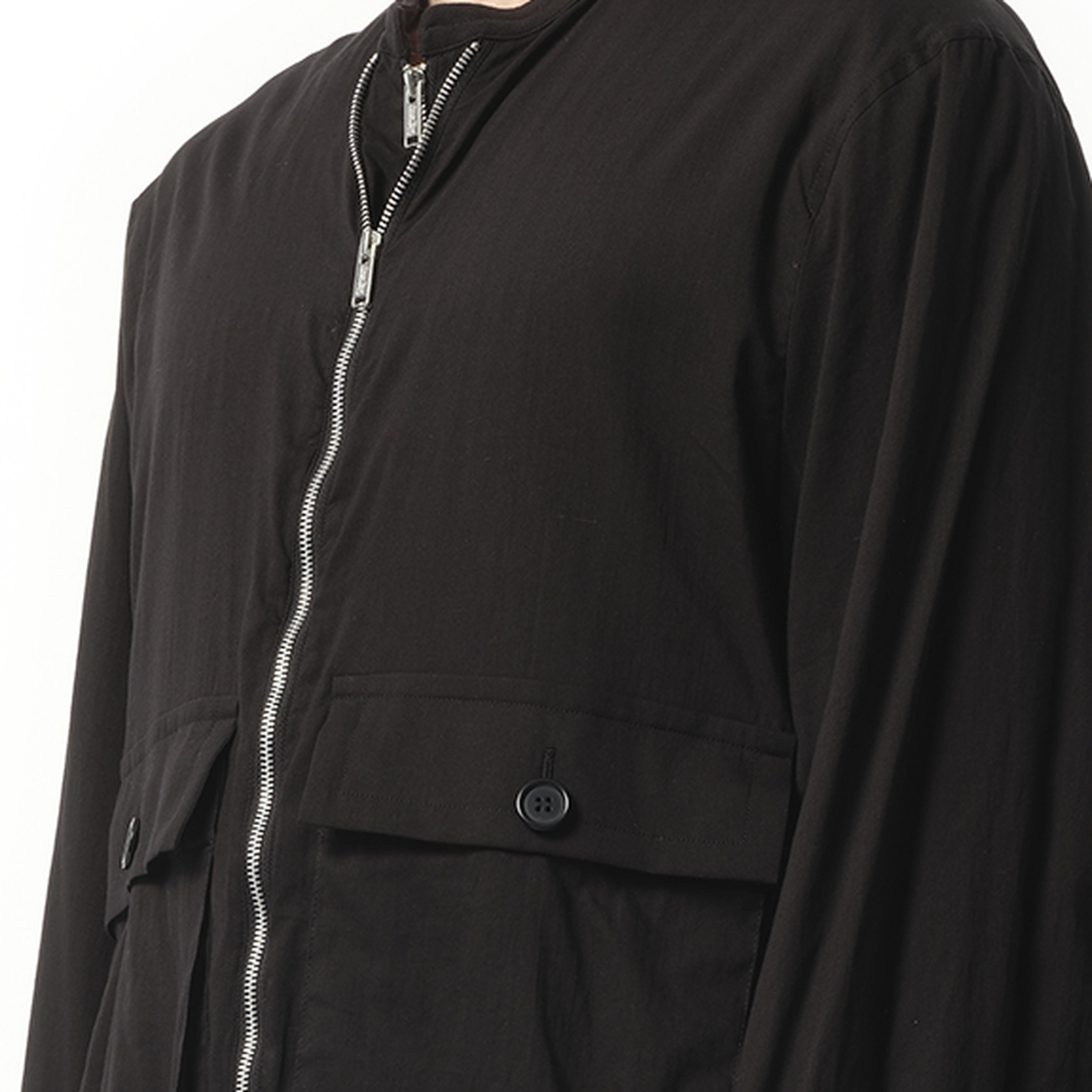 Double Zip Blouson in Black - 3