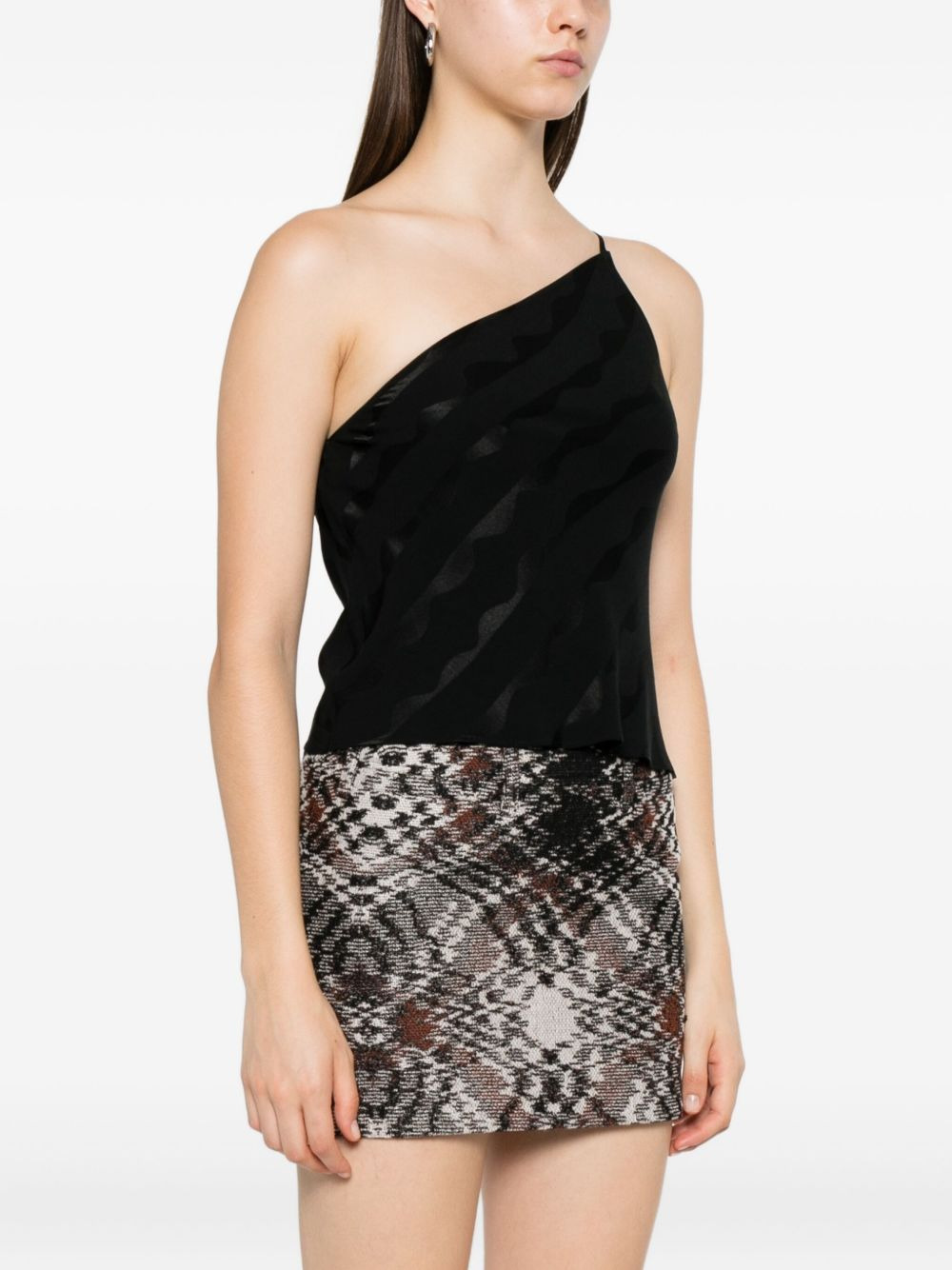 one-shoulder wave-pattern top - 3