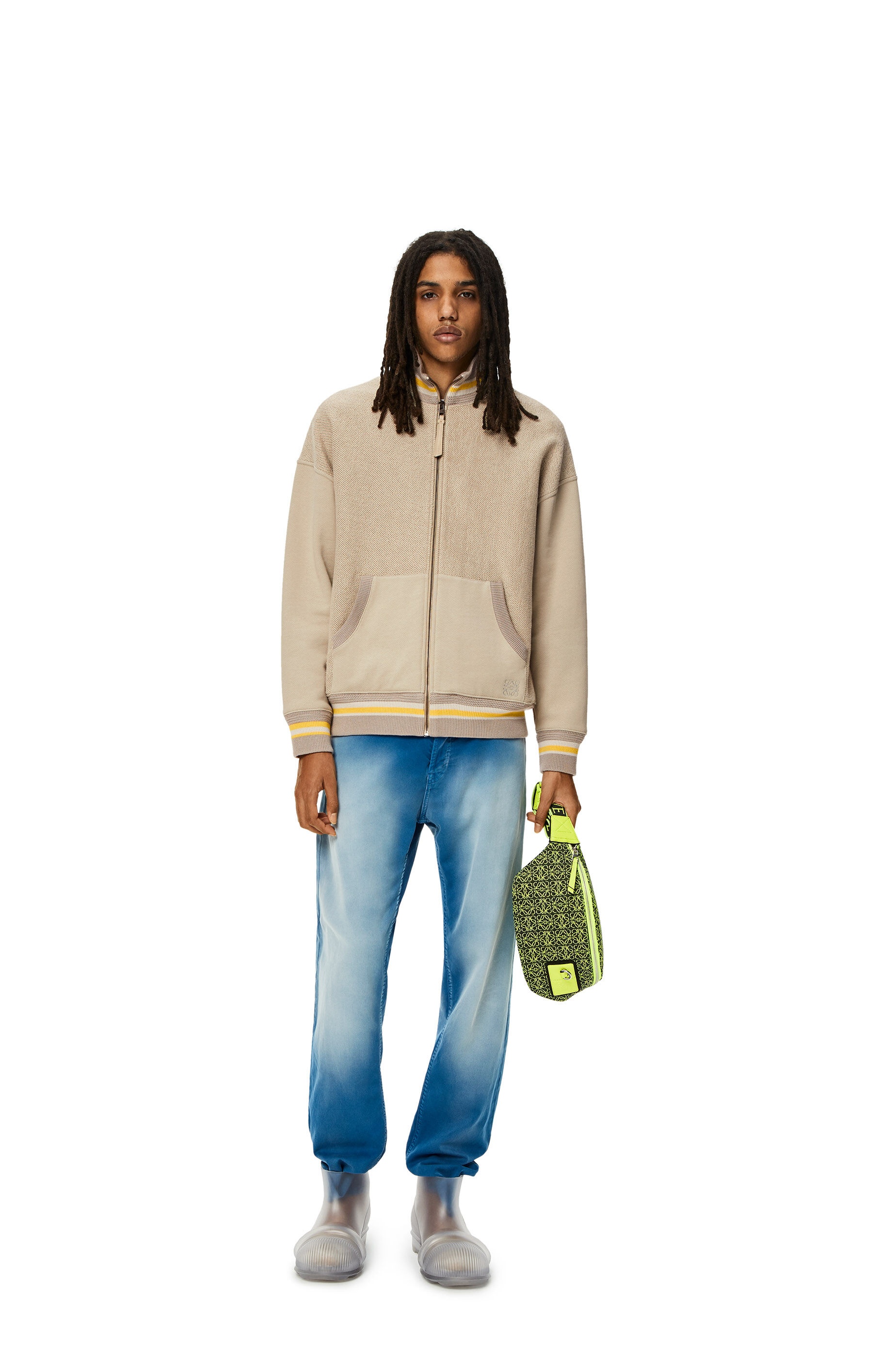 Zip-up ribbed jacket in cotton - 2