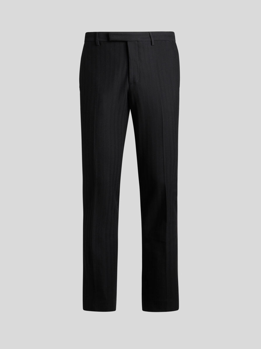 STRIPED-EFFECT JACQUARD EVENING TROUSERS - 1