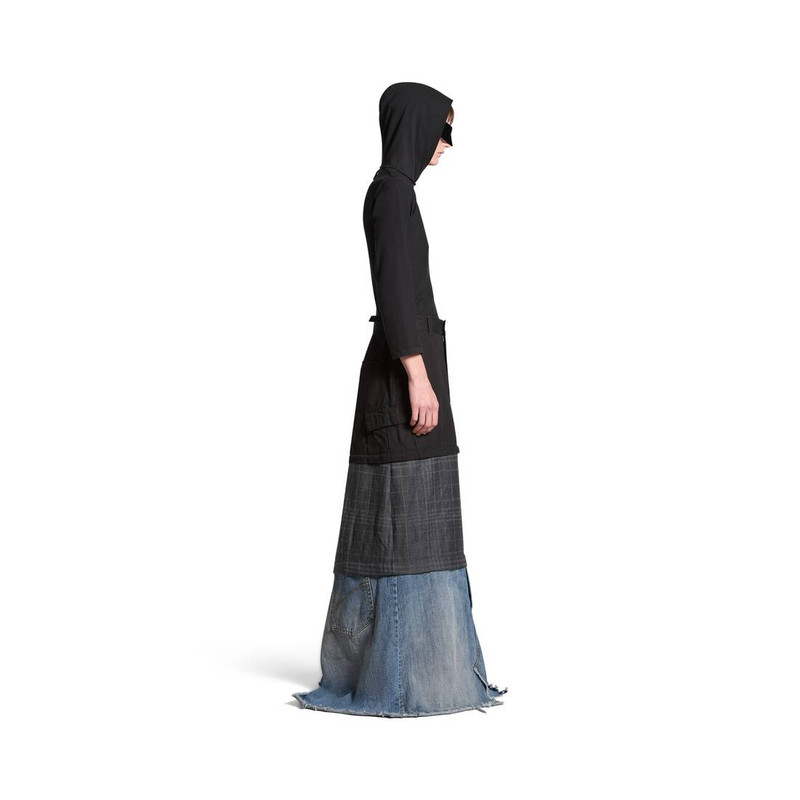 Women's Maxi Layered Cargo Skirt in Multicolored 3