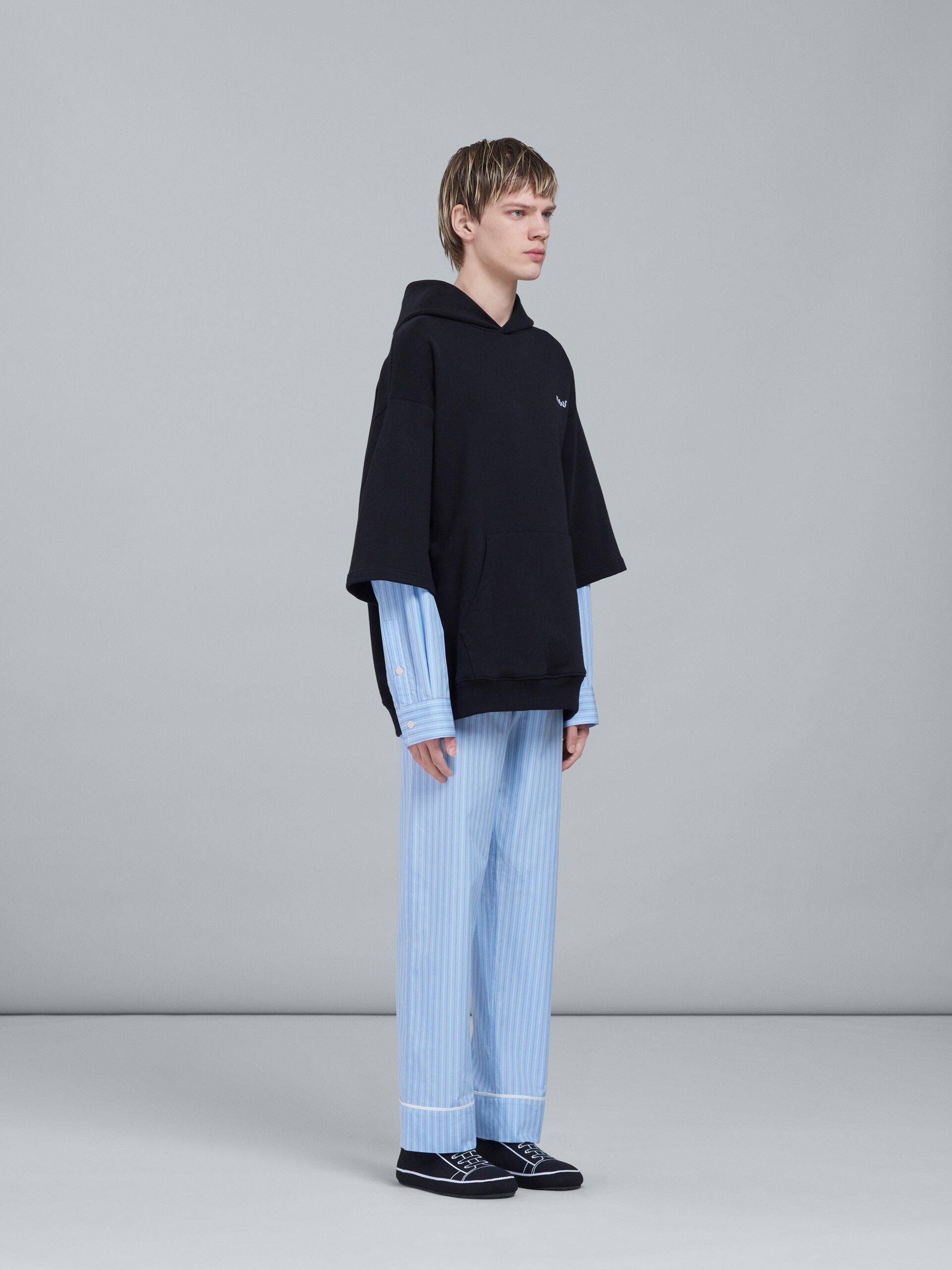 SKY BLUE STRIPED POPLIN PANTS - 5