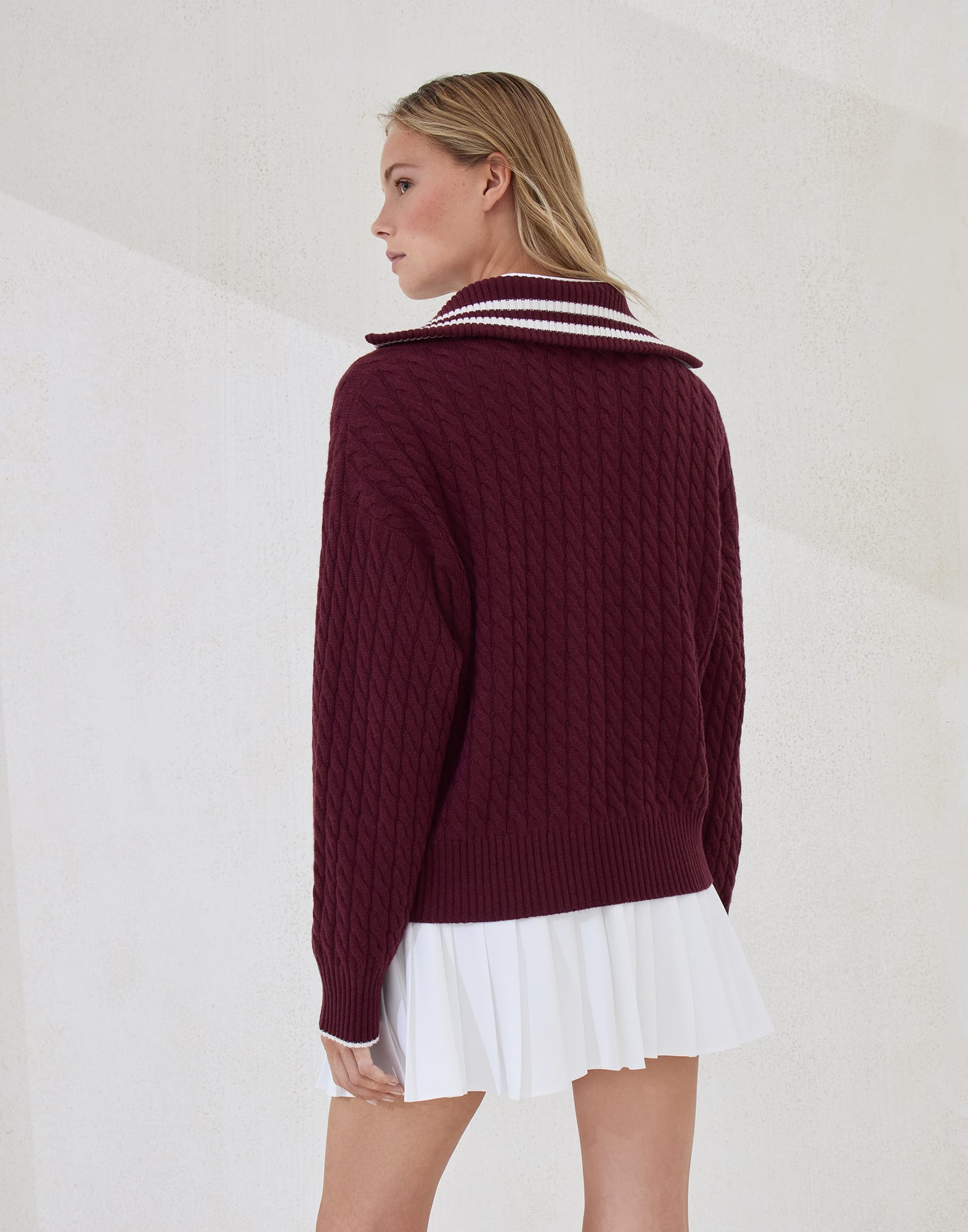 Cashmere cable knit cardigan with logo - 2