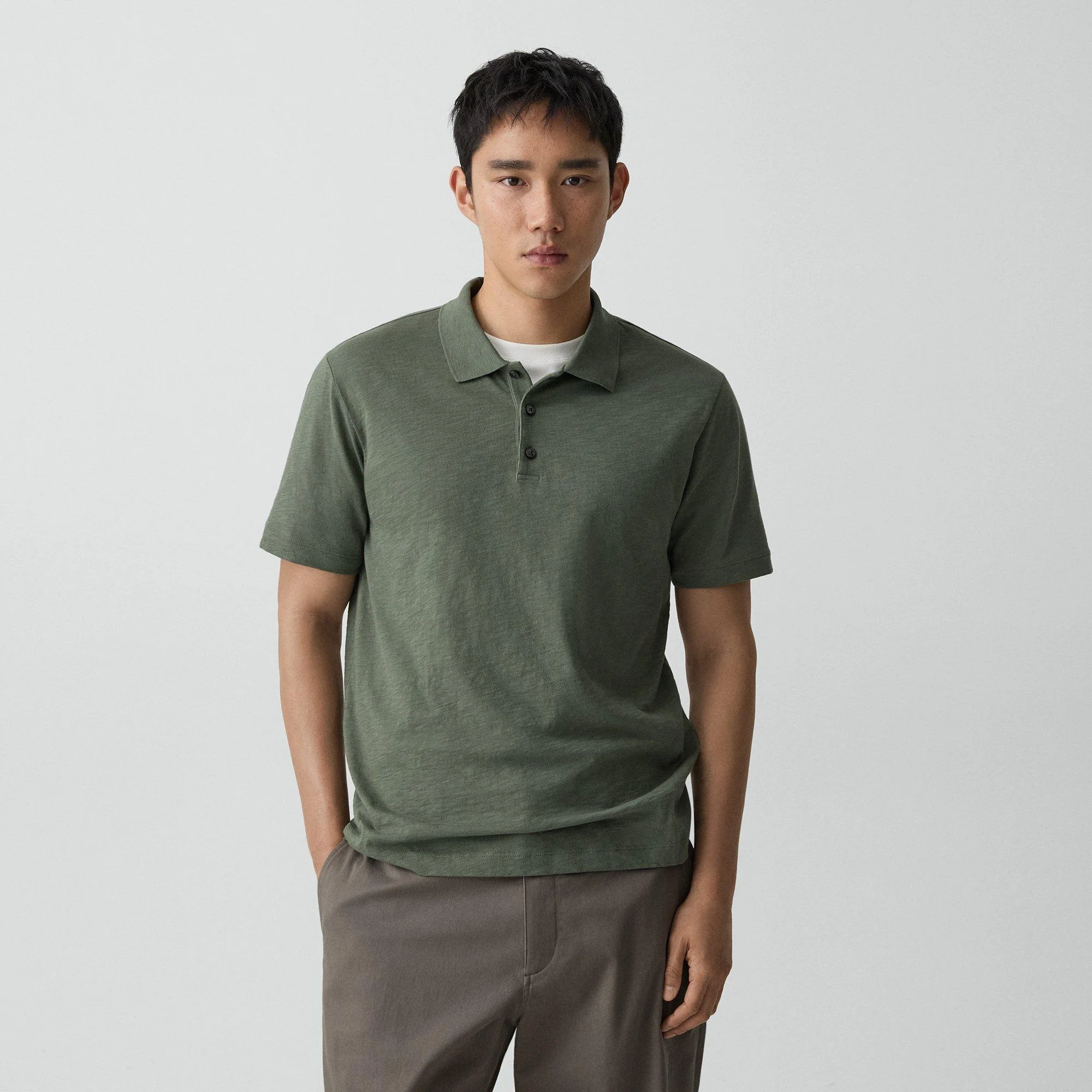 Bron Polo Shirt in Cosmos Slub Cotton - 1