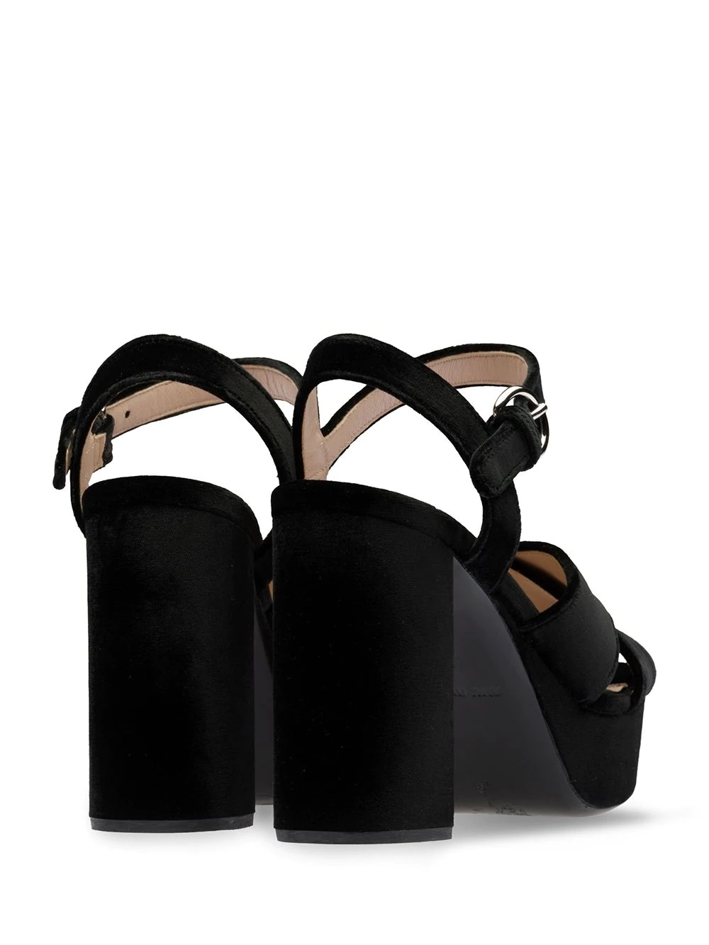 velvet platform sandals - 3