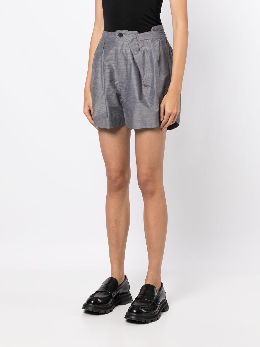 asymmetric-design relaxed shorts - 3