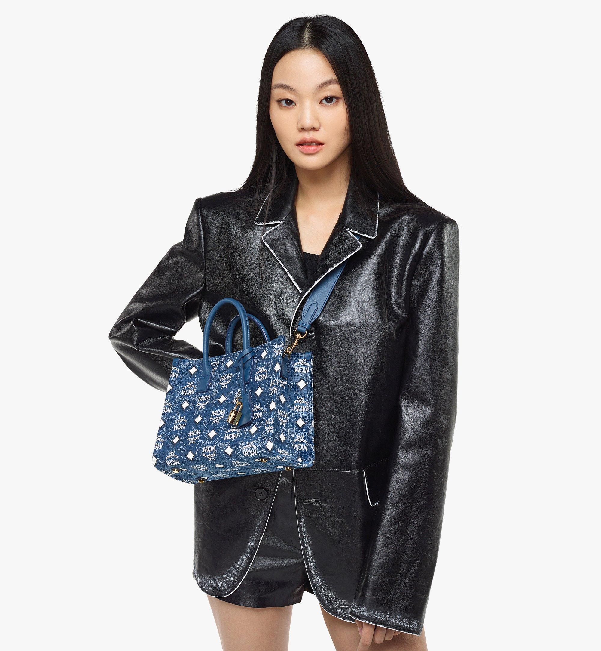 München Tote in Vintage Denim Jacquard - 6
