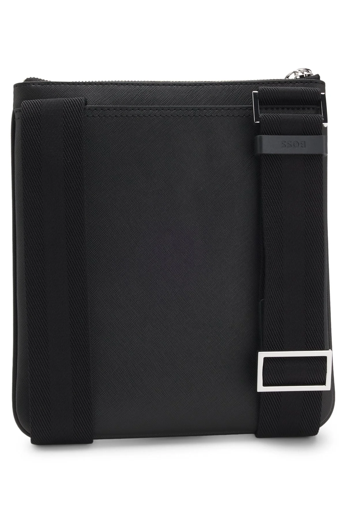 STRUCTURED ENVELOPE BAG WITH SILVER-TONE LOGO LETTERING - 1