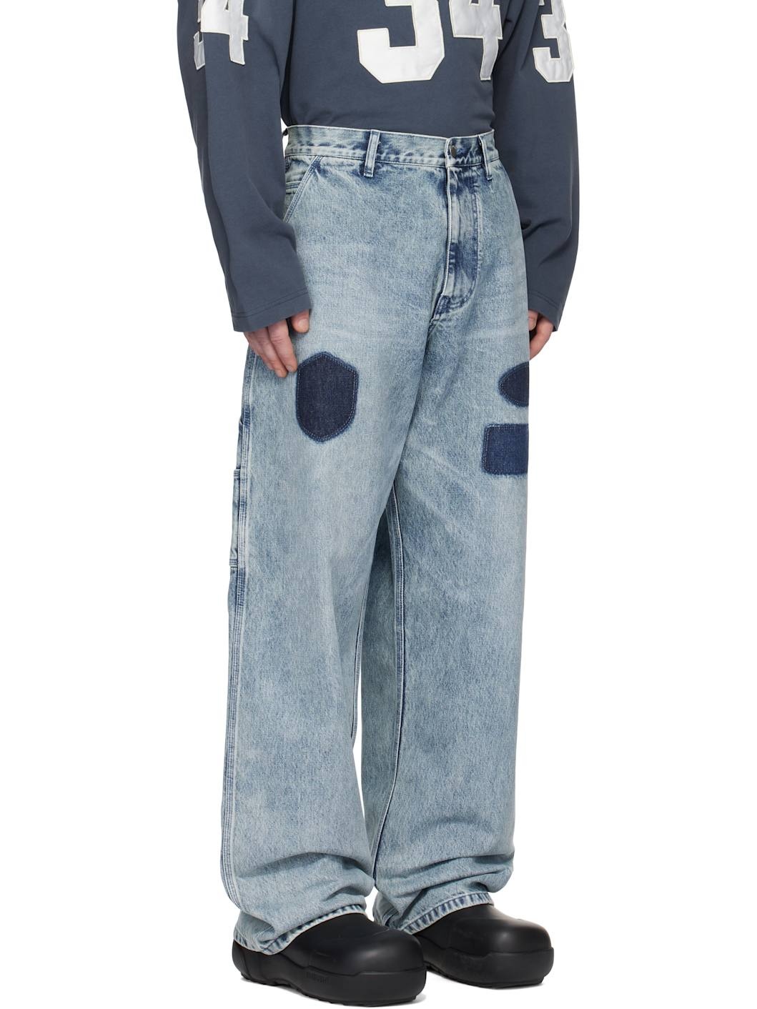 Blue Denim Work Jeans - 2
