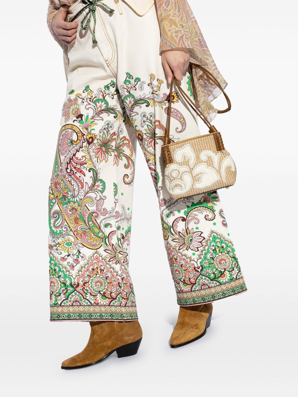 embroidered-design shoulder bag - 2