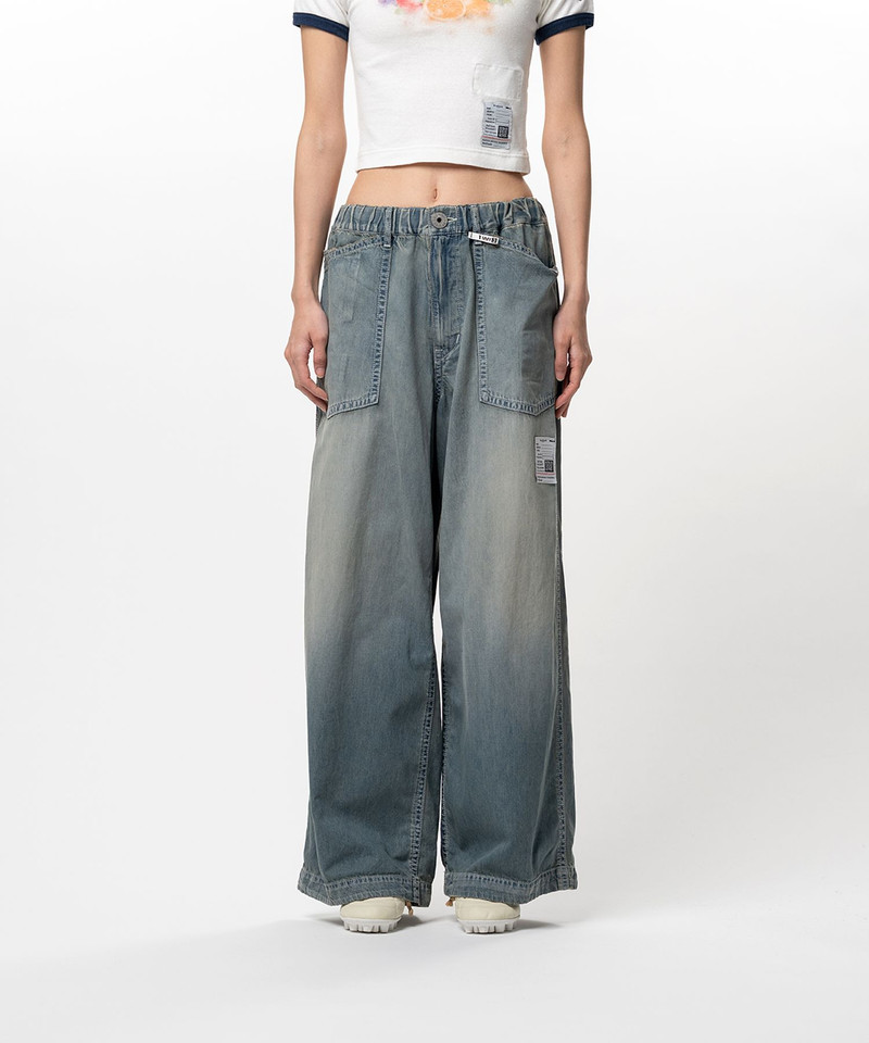 Light Denim Wide Pants 9