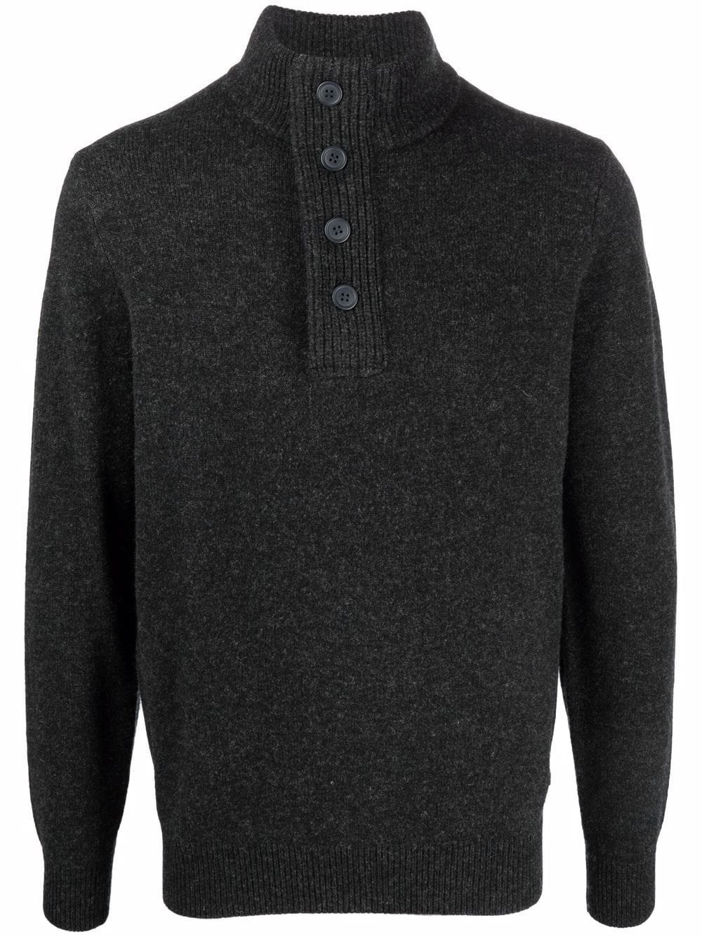 button-down pullover wool jumper - 1